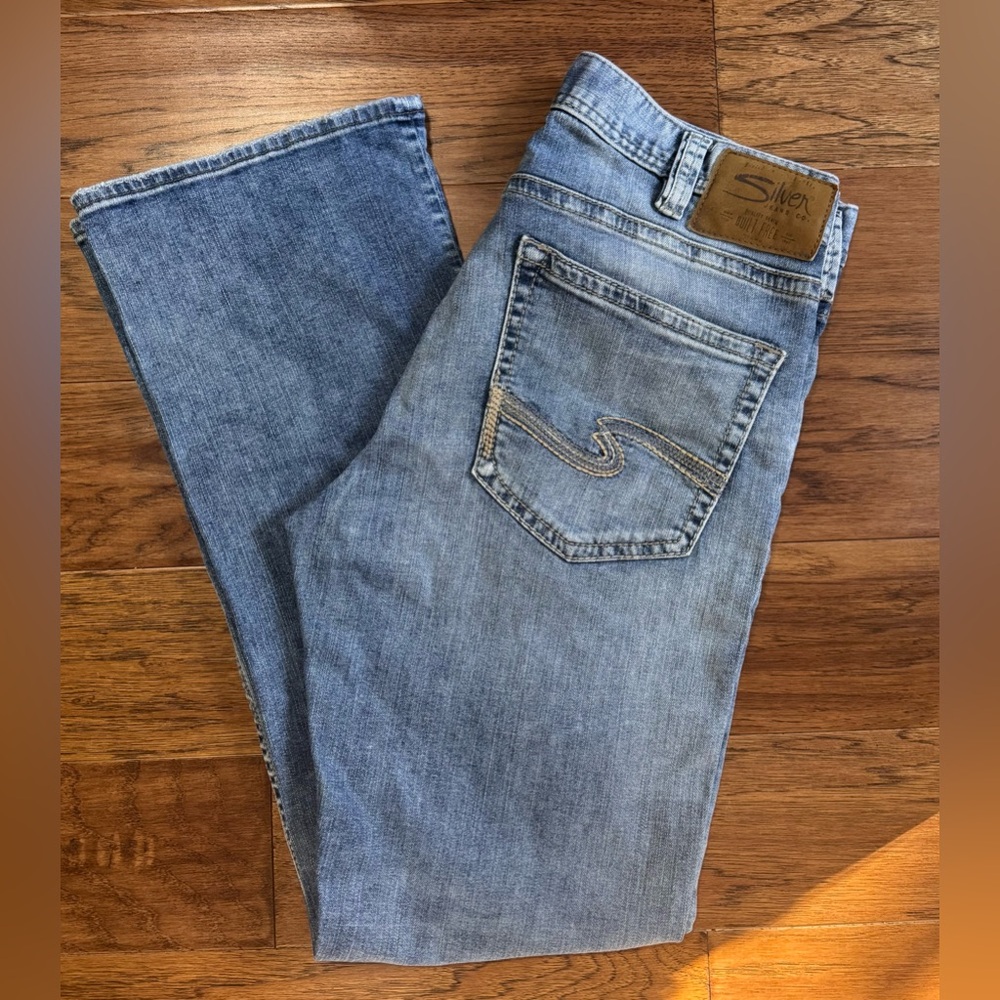 Silver Craig Stretch Easy Fit Bootcut Faded Wash Jeans 34x34